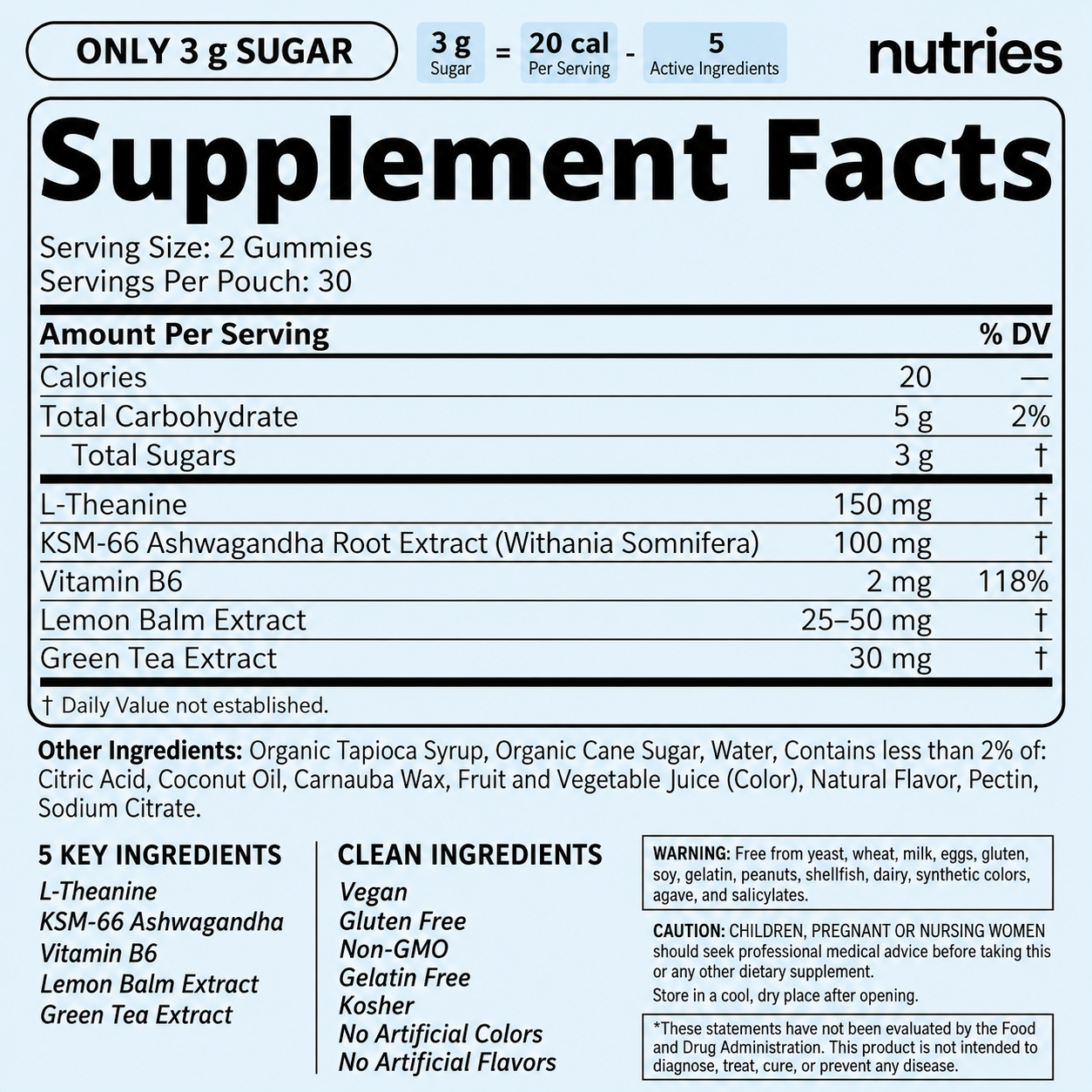 Nutries Energy + Focus Gummies